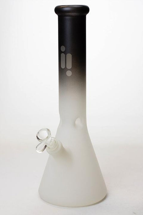14" Infyniti 9mm  Two tone frosted glass beaker water bong-White - One Wholesale
