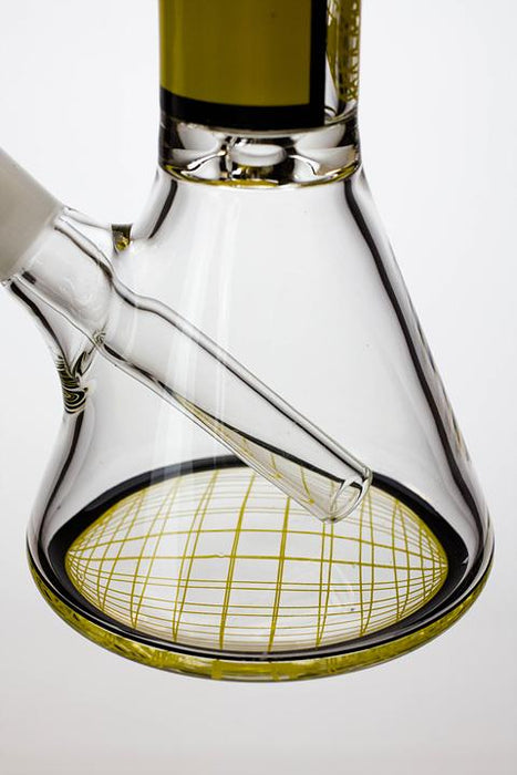 12" stripe glass beaker water bong- - One Wholesale