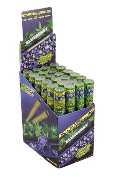 CYCLONES HEMP WRAPS CONE - 24 packs Leaf Wrap ONE Blueberry