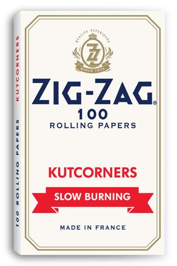 Zig Zag Slow burning White Papers Kutcorners Pack of 2- - One Wholesale