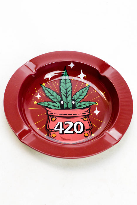 Smoke Arsenal round metal ashtray-420 Power - One Wholesale
