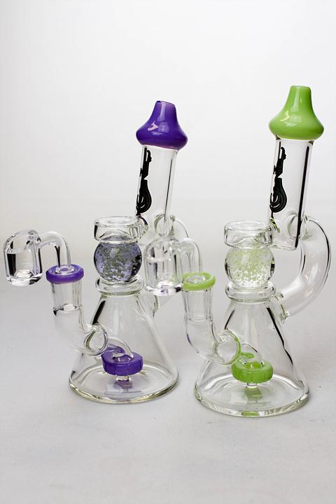 7.5" genie Grow in the dark glass ball Rig Rig ONE