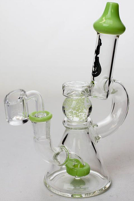7.5" genie Grow in the dark glass ball Rig-Green - One Wholesale