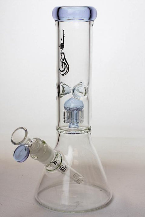 11" Genie short tree arms color accented glass water bong-Purple - One Wholesale