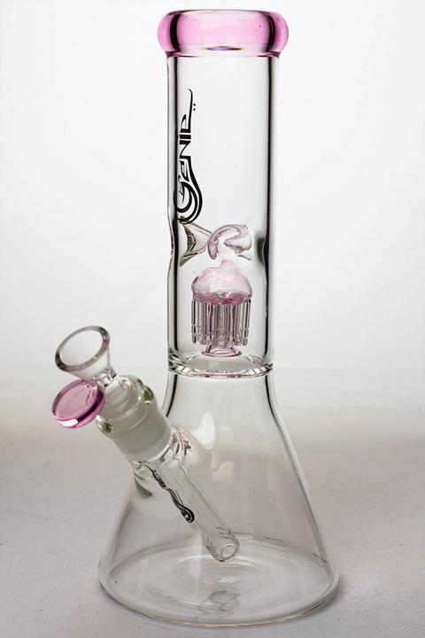 11" Genie short tree arms color accented glass water bong Beaker Bong ONE Pink