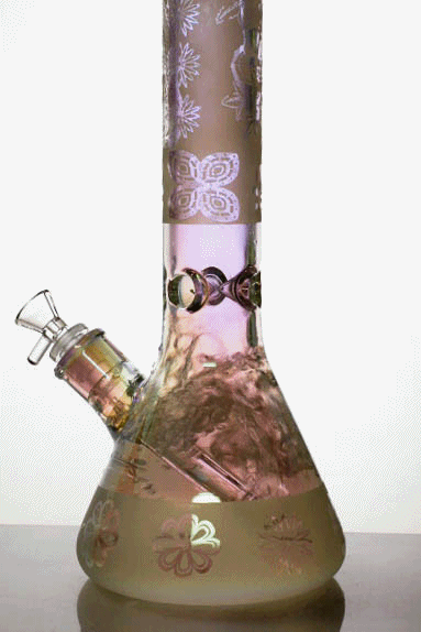 16" Metallic 7 mm sandblasted glass beaker bong Beaker Bong ONE