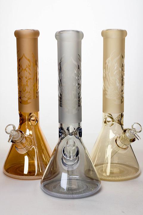 14" Metallic 7 mm sandblasted glass beaker water bong Beaker Bong ONE