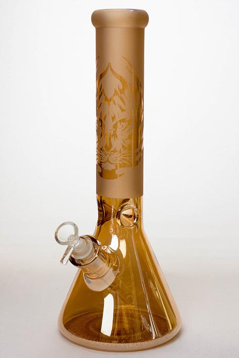 14" Metallic 7 mm sandblasted glass beaker water bong-Rose Gold A - One Wholesale