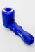 Silicone hand pipe with multi holes glass bowl and tube-Blue - One Wholesale