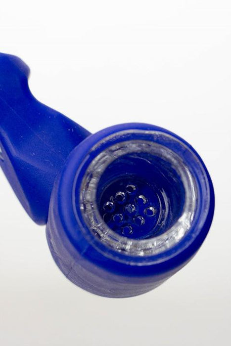 Silicone hand pipe with multi holes glass bowl and tube- - One Wholesale