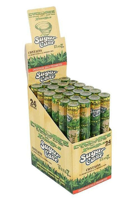 CYCLONES HEMP WRAPS CONE - 24 packs Leaf Wrap ONE Sugar cane