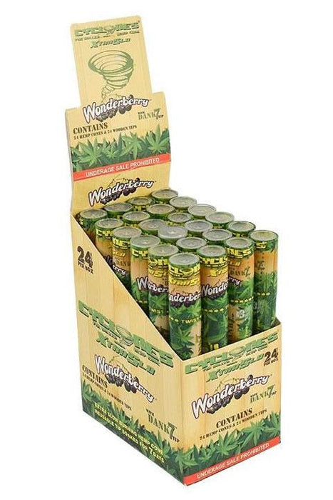 CYCLONES HEMP WRAPS CONE - 24 packs Leaf Wrap ONE Wonderberry