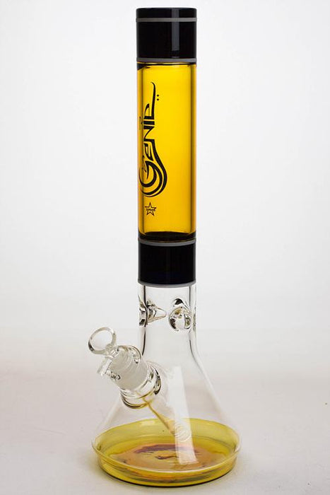 15.5" Genie two tone 9 mm glass beaker water bong-Amber - One Wholesale