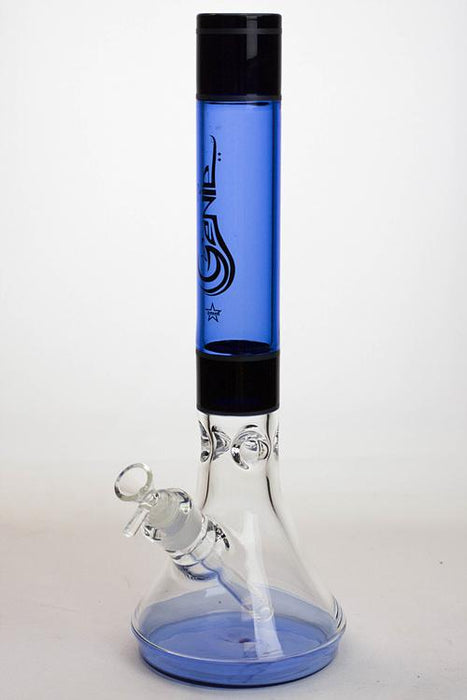 15.5" Genie two tone 9 mm glass beaker water bong-Blue - One Wholesale