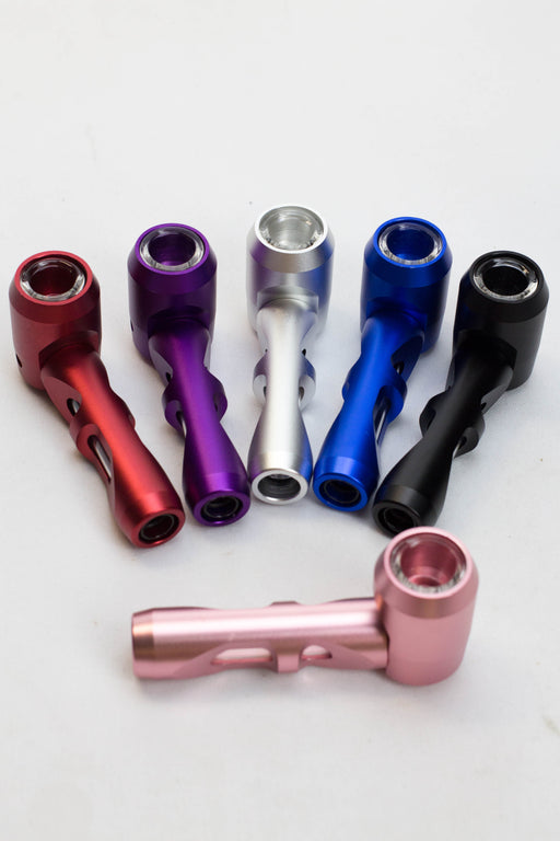 Inserted-glass Aluminum hand pipe Metal Pipe ONE