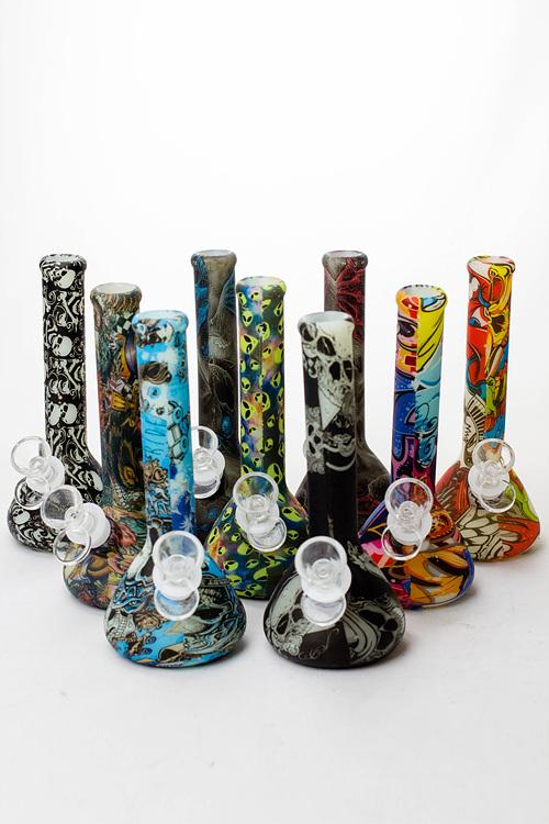 7.5" Glow in the dark silicone tube mini water bong Silicone ONE