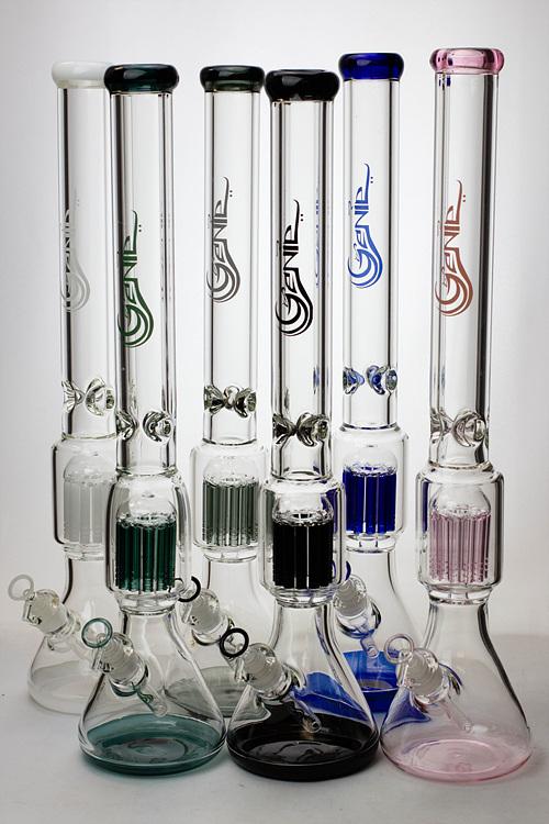 23" Genie 12-arm 9 mm colored bottom glass water bong Glass Bong ONE