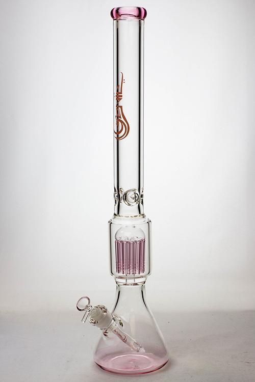 23" Genie 12-arm 9 mm colored bottom glass water bong Glass Bong ONE Pink