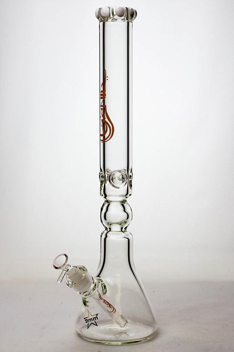 19.5" Genie 9 mm curved shaft glass beaker bong-Pink - One Wholesale