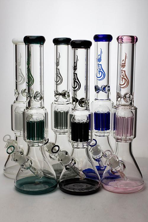 17.5" Genie 10-arm 9 mm colored bottom glass bong ( GE4180 ) Glass Bong ONE