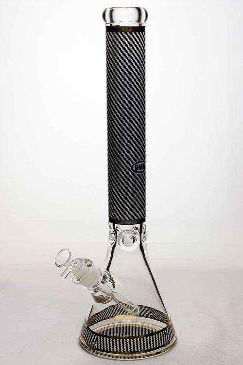 18" mosaic pattern 9 mm glass beaker bong Beaker Bong ONE White