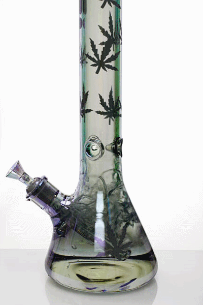 24" Infyniti leaf 7 mm metallic glass water bong Beaker Bong ONE