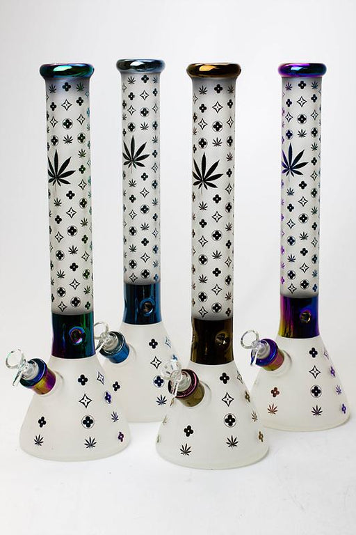18" LEAF 7 mm frost glass beaker bong Beaker Bong ONE