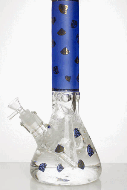 14" diamond 9 mm glass water bong Beaker Bong ONE