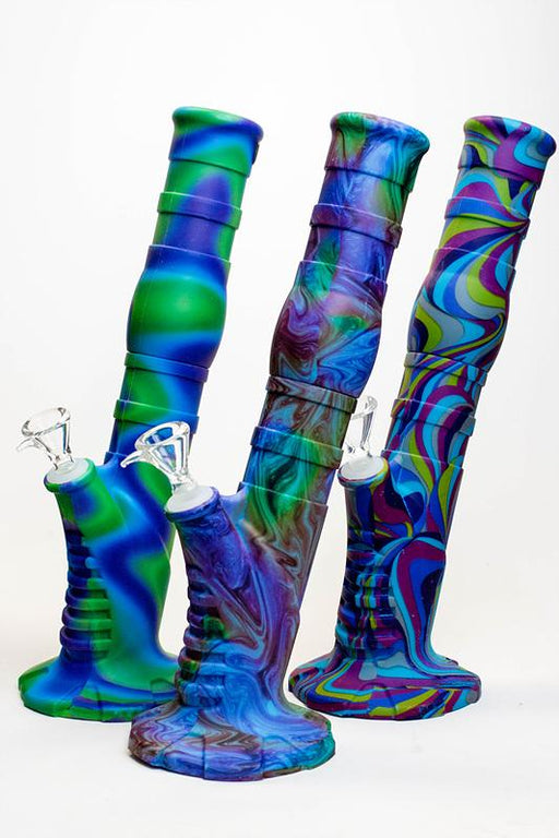 13" Detachable silicone straight Blue tube water bong Silicone Bong ONE