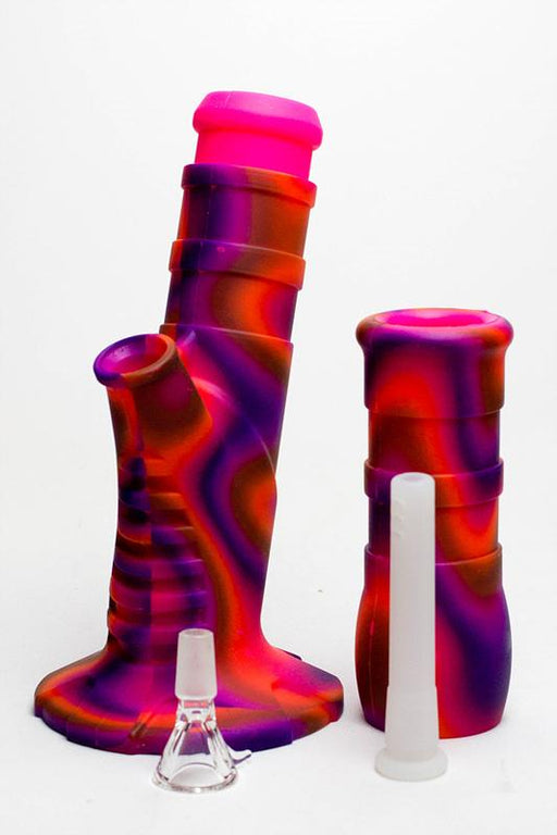 13" Detachable silicone straight Pink tube water bong Silicone Bong ONE