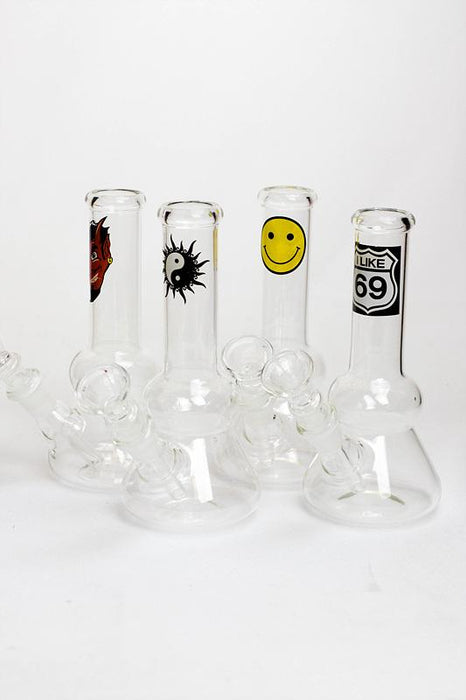 6.5 in. clear glass water bong-F - One Wholesale