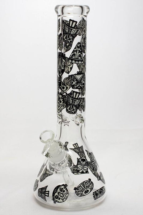 13.5" Glow in the dark 9 mm glass water bong - 19085-E - One Wholesale