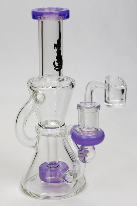 8" Genie recycled rig with a banger-Purple - One Wholesale