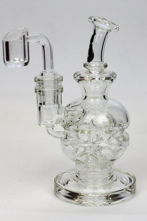 6" Double glass recycle rig with shower head diffuser Rig ONE