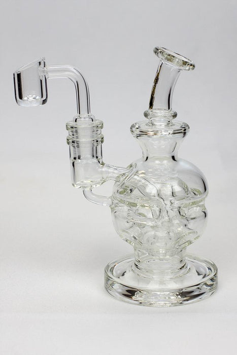 6" Double glass recycle rig with shower head diffuser- - One Wholesale