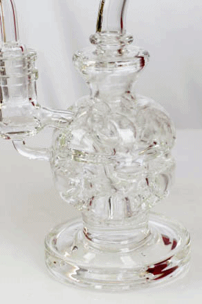 6" Double glass recycle rig with shower head diffuser Rig ONE