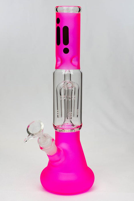 12" infyniti frost glass 4-arm round beaker Bong Beaker Bong ONE Pink