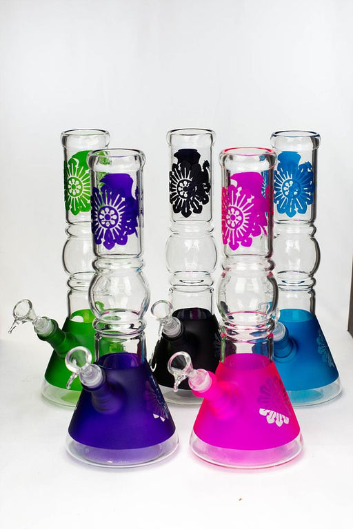 12" Dragon and flower graphic glass water bong Beaker Bong ONE