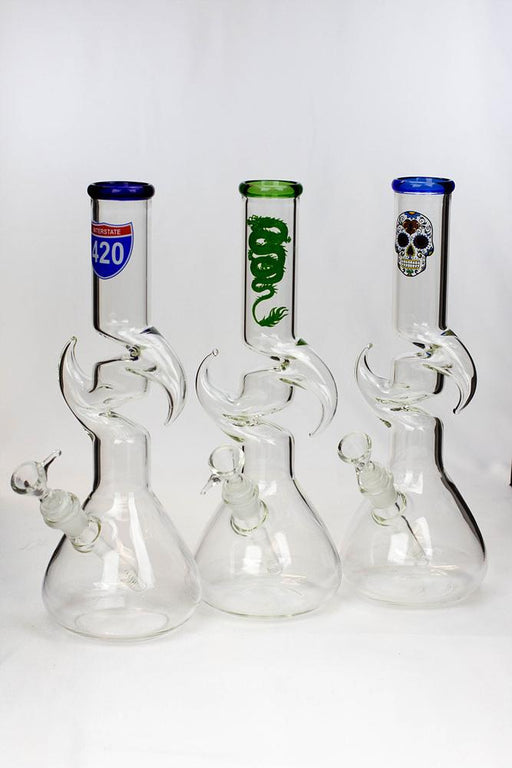 12" Zig-zag water pipe Type A Beaker Bong ONE