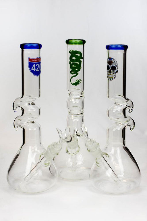 12" Zig-zag water pipe Type B Beaker Bong ONE