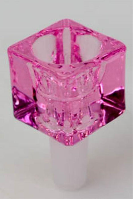 Glass Cube large bowl-Pink - One Wholesale