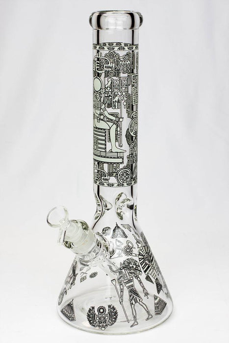 14" Glow in the dark 7 mm glass water bong Beaker Bong ONE A