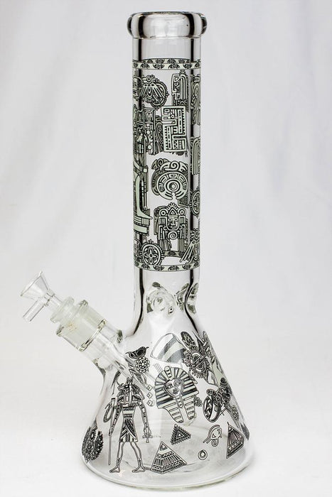 14" Glow in the dark 7 mm glass water bong Beaker Bong ONE