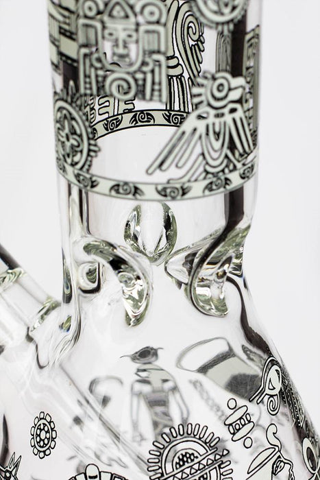 14" Glow in the dark 7 mm glass water bong Beaker Bong ONE