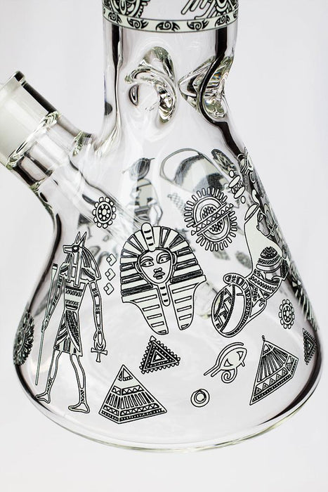 14" Glow in the dark 7 mm glass water bong Beaker Bong ONE