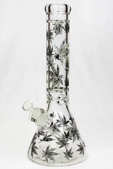 14" Glow in the dark 7 mm glass water bong Beaker Bong ONE B
