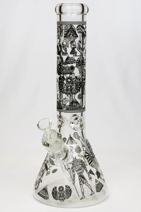14" Glow in the dark 7 mm glass water bong Beaker Bong ONE C