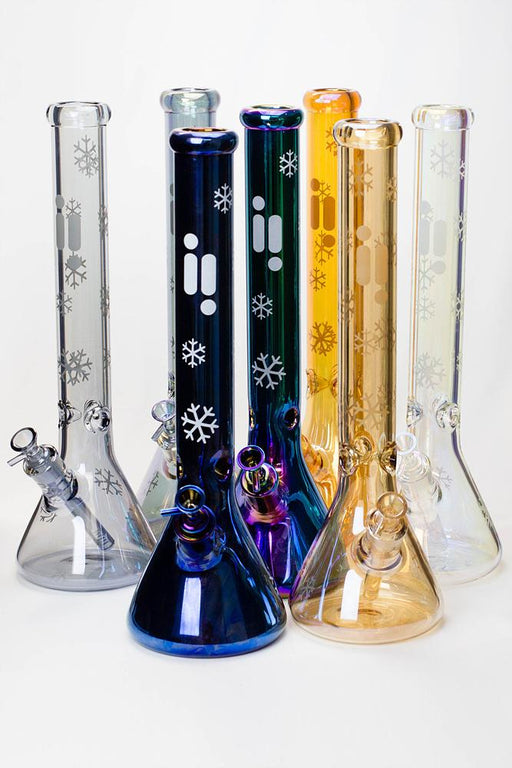 18" Infyniti Snowflake 7 mm metallic glass water bong ( GP1592 ) Glass Bong ONE