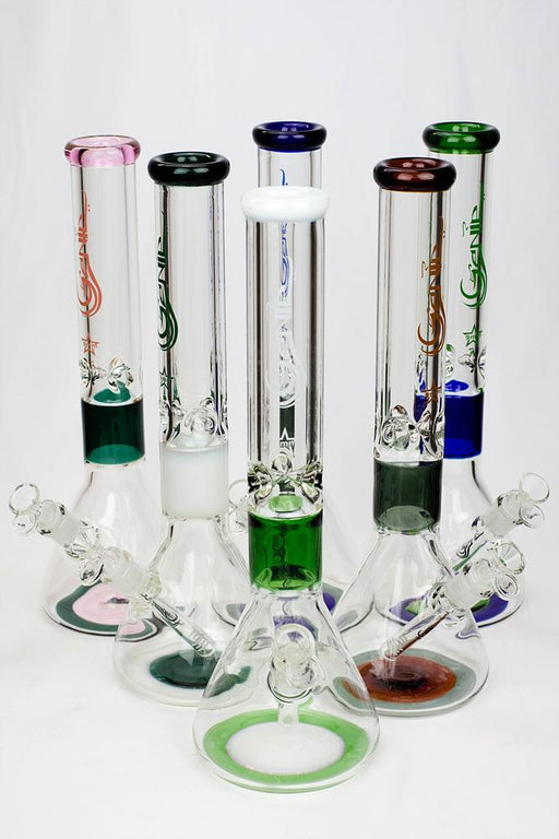 16" Genie 9 mm color combination glass water bong Beaker Bong ONE