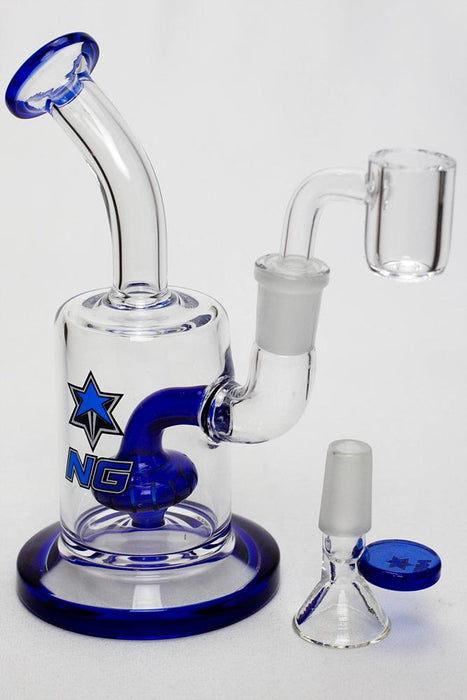 6" Nice glass 2-in-1 shower head bubbler Rig ONE Blue